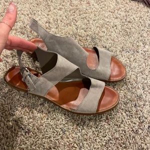 Grey suede sandals